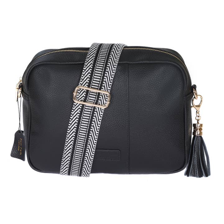 Pom Pom London – wholesale Crossbody bag – Women's – Pom Pom London City Plus Bag Black & Strap Black Mix1