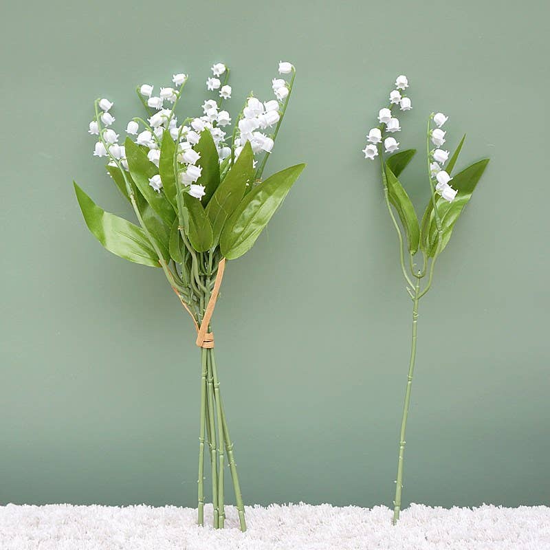 Sweet Home Deco – wholesale Artificial flowers – 16''T Faux Lily of The Valley Flower Bunch, 6 Single Stems3