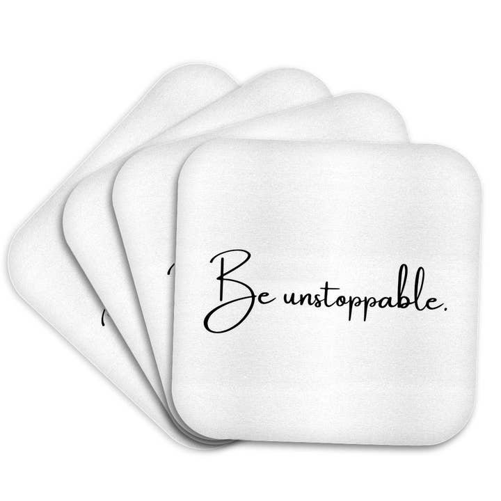 3dRose - Wholesale Coasters - 3dRose, Motivational quote Be Unstoppable Typography, Coaster7