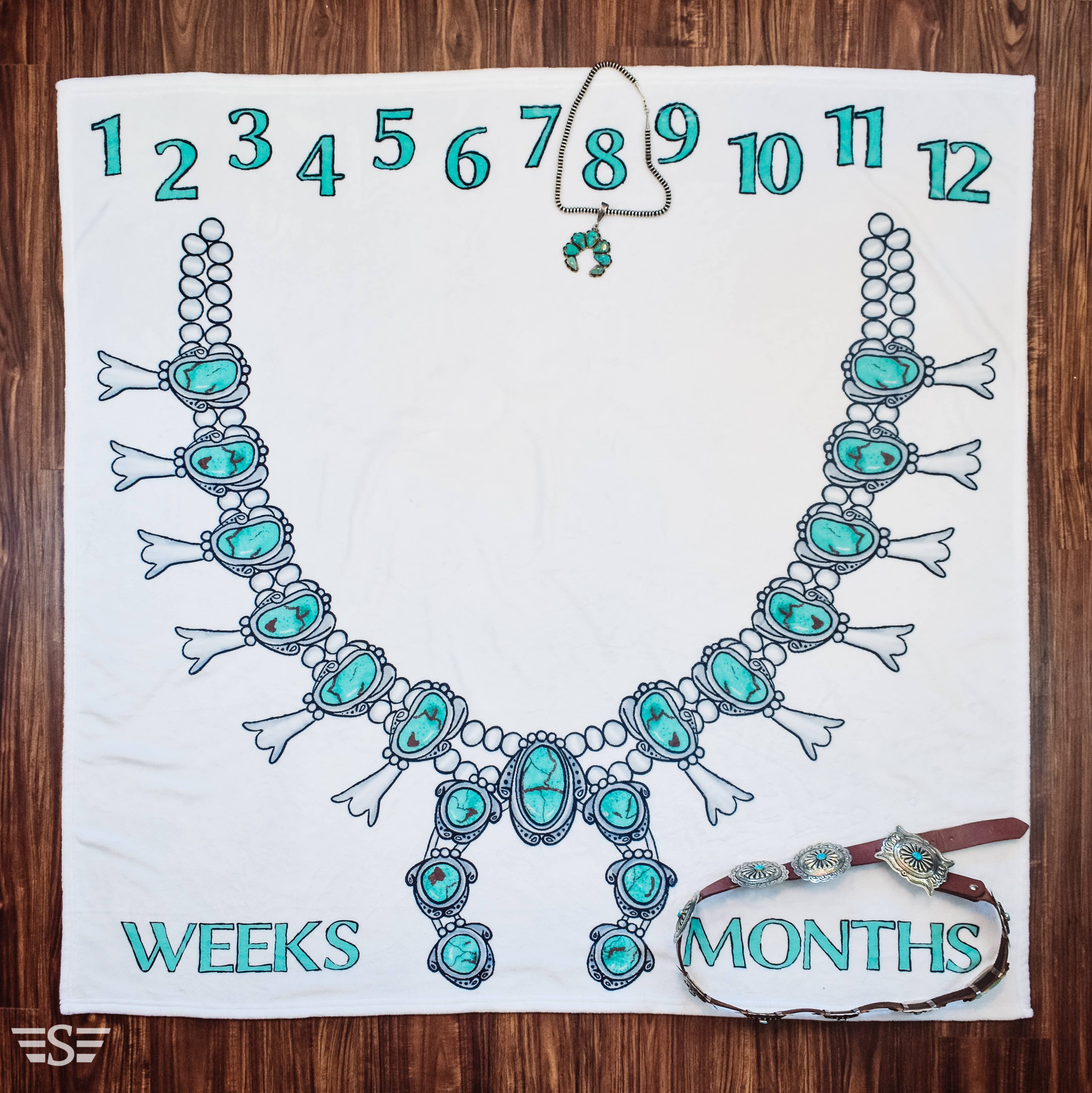 Flying S Company – Großhandel Meilensteindecke – Kind & Baby – Squash Blossom Milestone Decke0