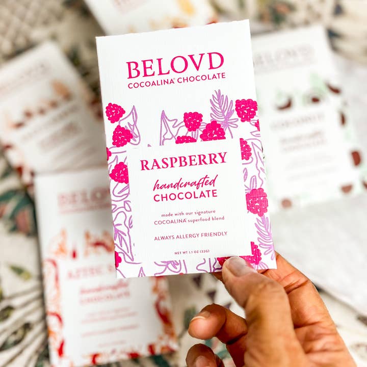BELOVD chocolate - Wholesale Chocolate Bar - Raspberry Cocoalina vegan, dark Chocolate Bar3