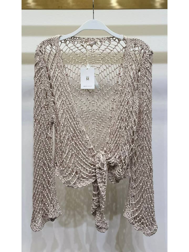 MILIO MILANO - Wholesale Knit Top - Women's - OPEN KNIT CROCHET TIE TOP (800819/72570)14
