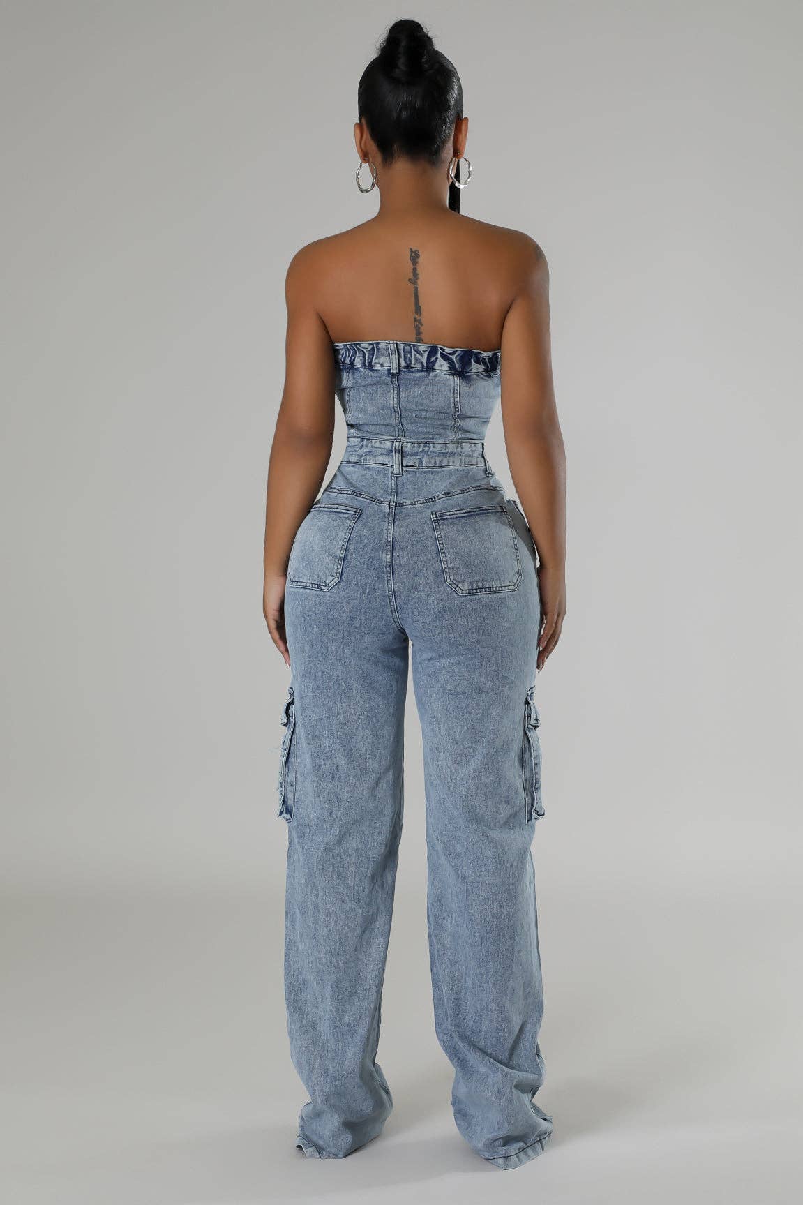 5besties inc - Wholesale Jumpsuit - Women's - CROSS PATCH DETAIL DENIM JUMPSUITS3
