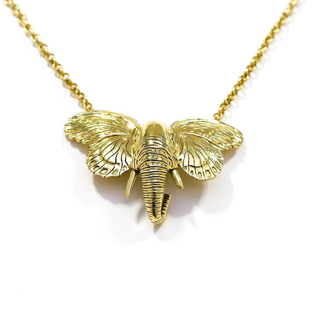 Bisjoux - Wholesale Pendant/Charm Necklace - Preservation elephant butterfly brass animal  Necklace5