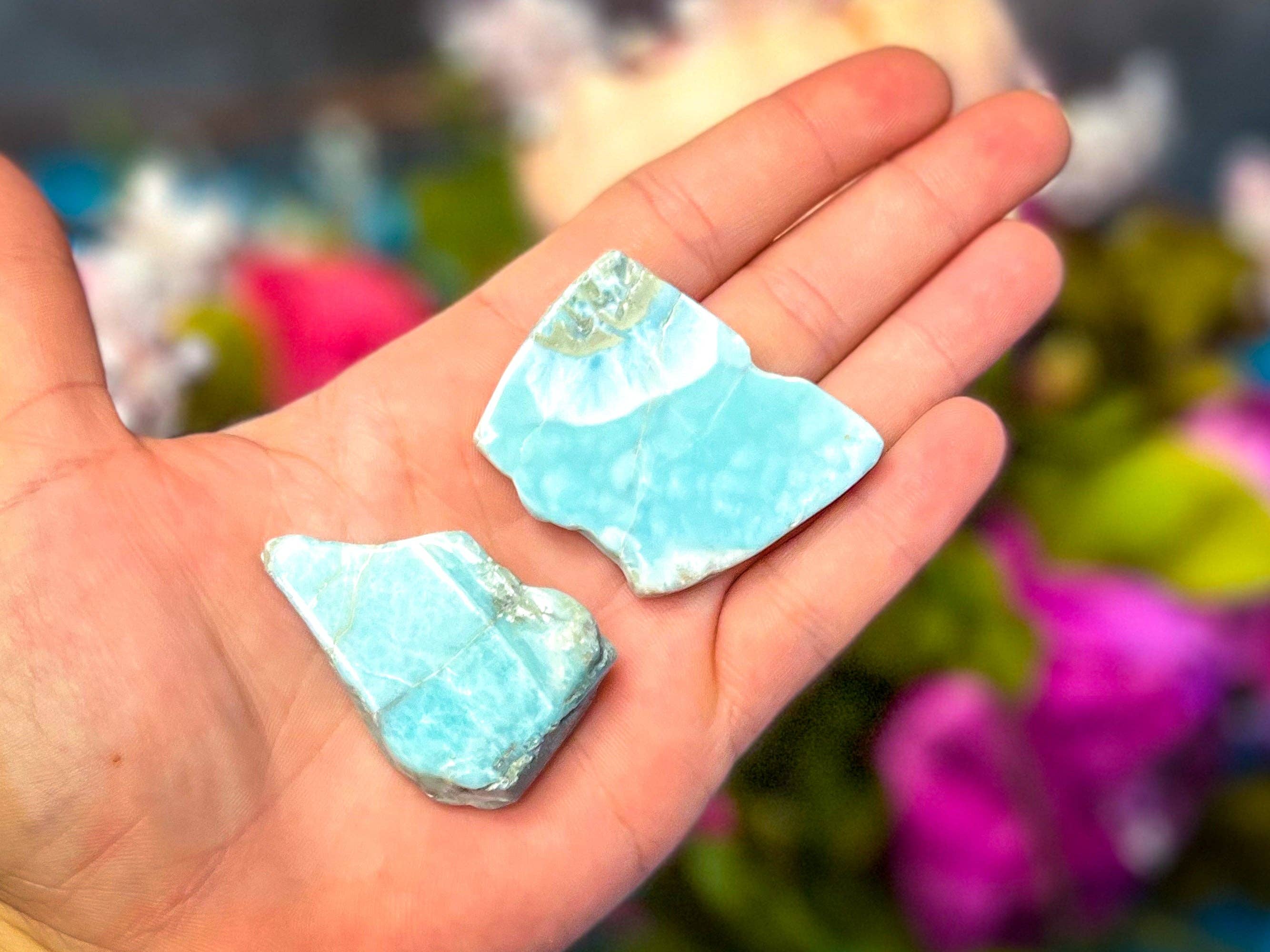 Mandala Gems - Venta al por mayor Piedras/cristales espirituales - Láminas pulidas de larimar de buena calidad3
