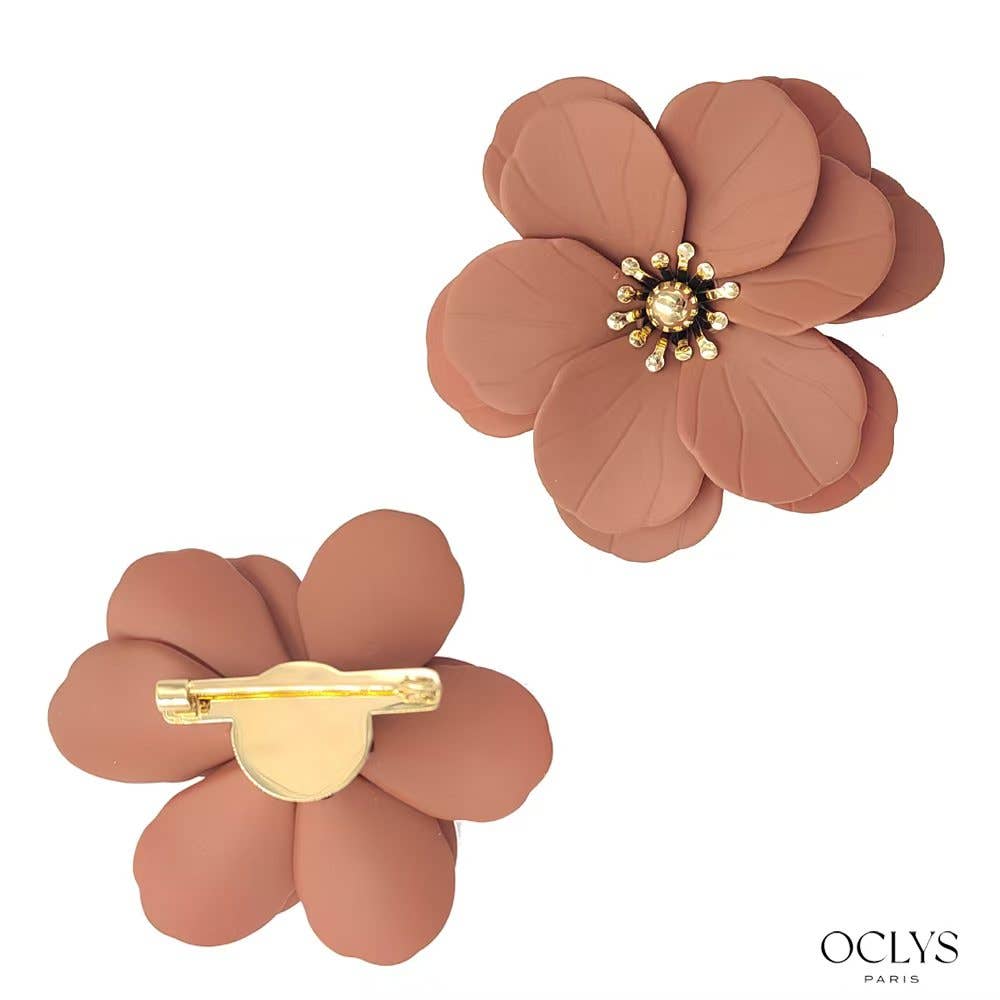Oclys - Wholesale Brooch - PUU flower brooch and stainless steel Ginette4