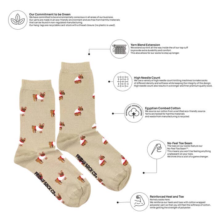 Friday Sock Co. - Wholesale Socks – Women's - Women's French Bulldog Socks1