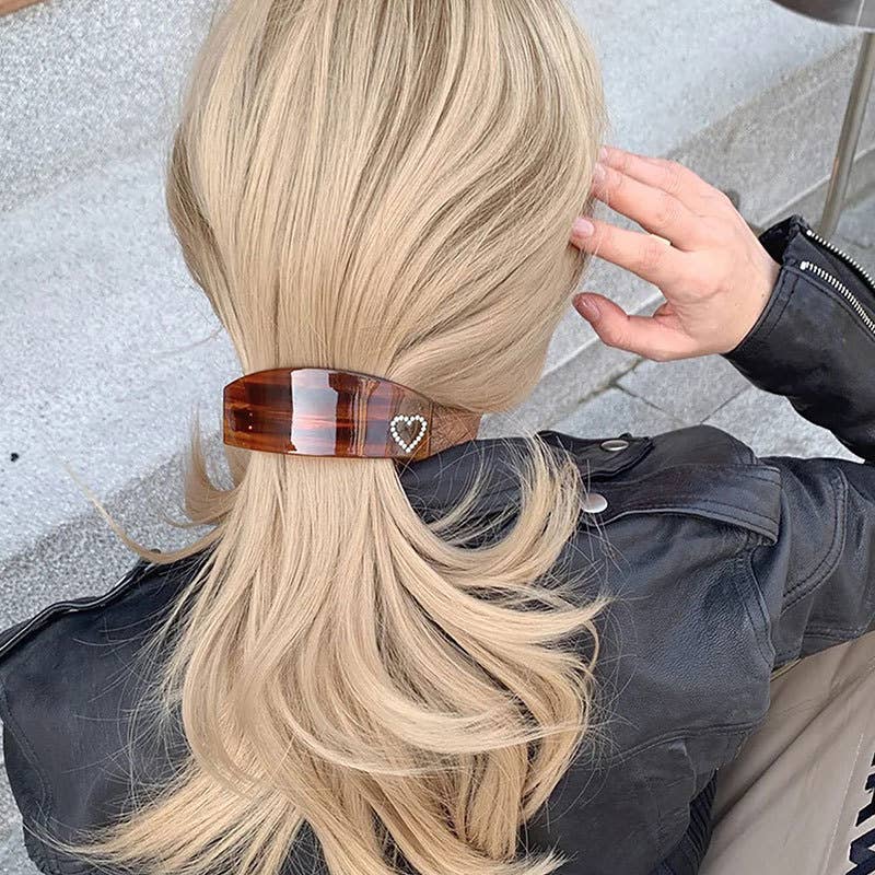 LadyJuneAccessories - Wholesale Barrette - Women's - Tortoise Shell Crystal Barrettes – Retro Hair Clip5