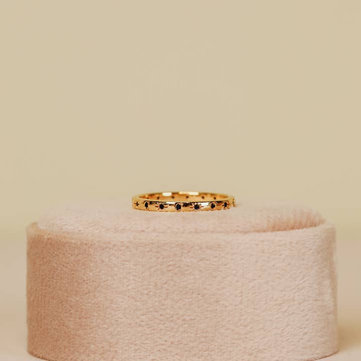 JaxKelly - Wholesale Multi-Stone Ring - Gold Rings - Black Celestial