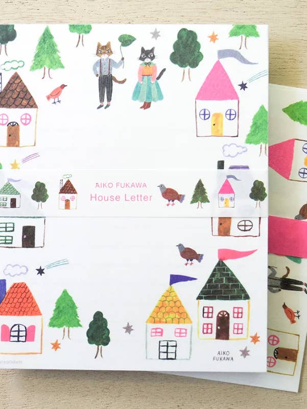 Aiko Fukawa House Letter Set – Japanese Mino Washi for wholesale by 「FUNJI」In Japan