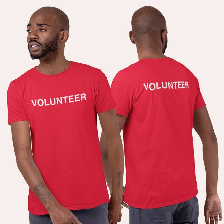 6DS - Wholesale Screen Printed T-Shirt - Men's - Volunteer (2-sided) Men's T-Shirt5
