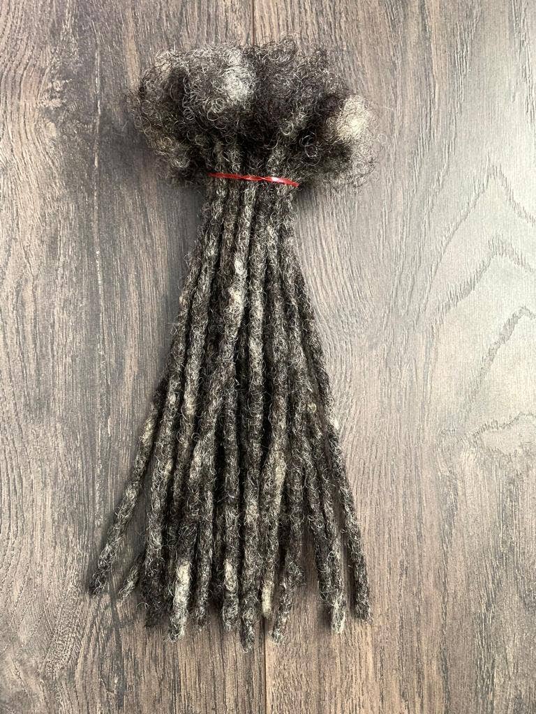 Elimicah - Wholesale Hair Extensions - Salt and Pepper Handmade Dreadlock  100% Human hair Extensio8