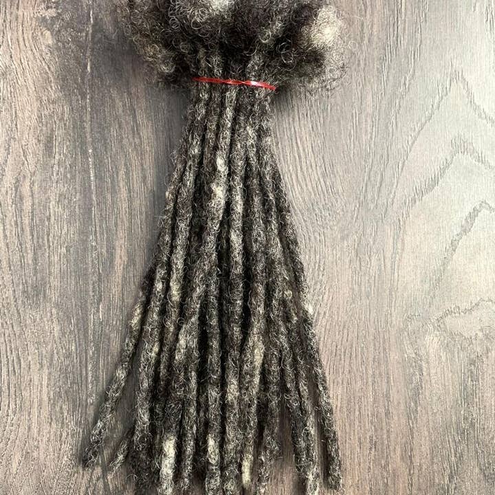 Elimicah - Wholesale Hair Extensions - Salt and Pepper Handmade Dreadlock 100% Human hair Extensio8