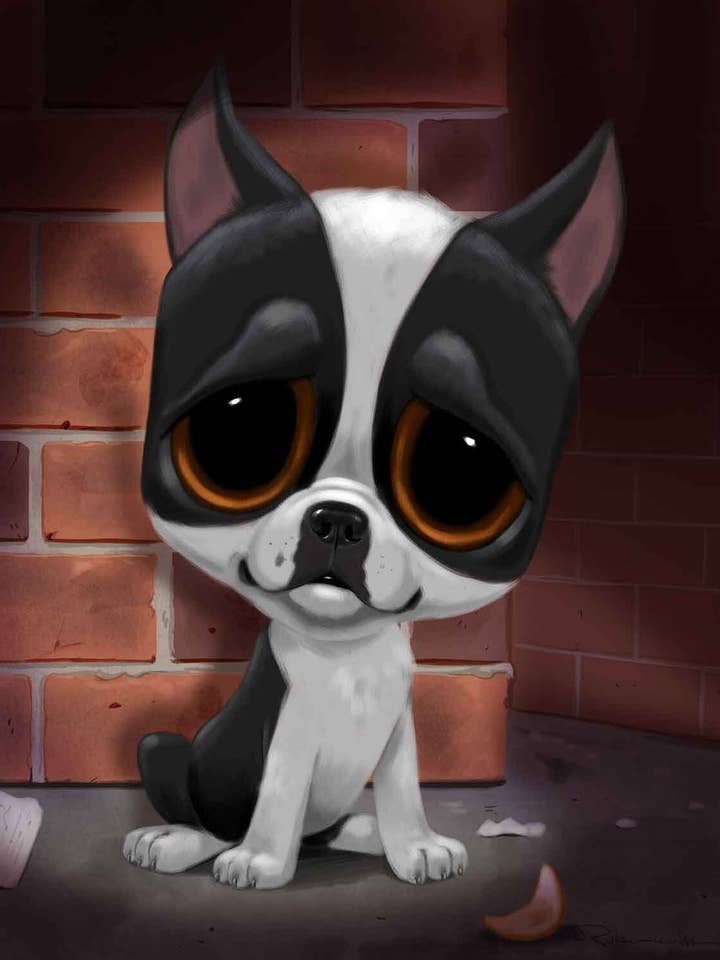 Boston Terrier, Dog Art Print - Mid Century Modern Inspired for wholesale by Brian Rubenacker studios