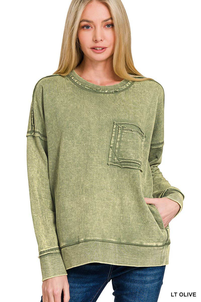 42POPS - Vendita all'ingrosso Felpa - Donna - Pullover in French Terry lavaggio acido.16