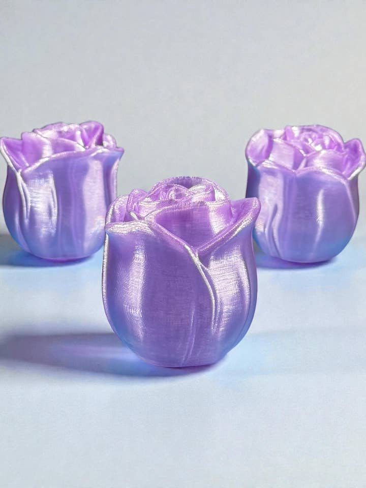 Rose Tealight w/ light for wholesale by Maine Pottery Company