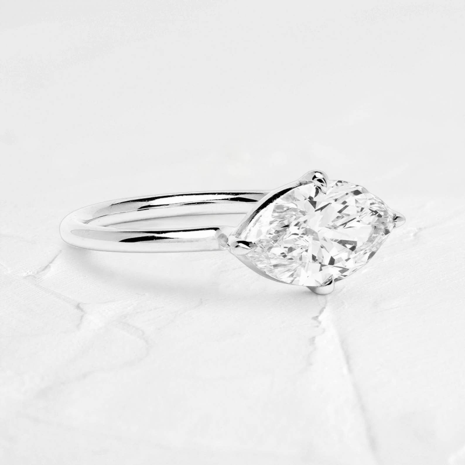 DJOYR - Wholesale Engagement Ring - 2.56ct Marquise East West Moissanite Ring in 10K Gold5