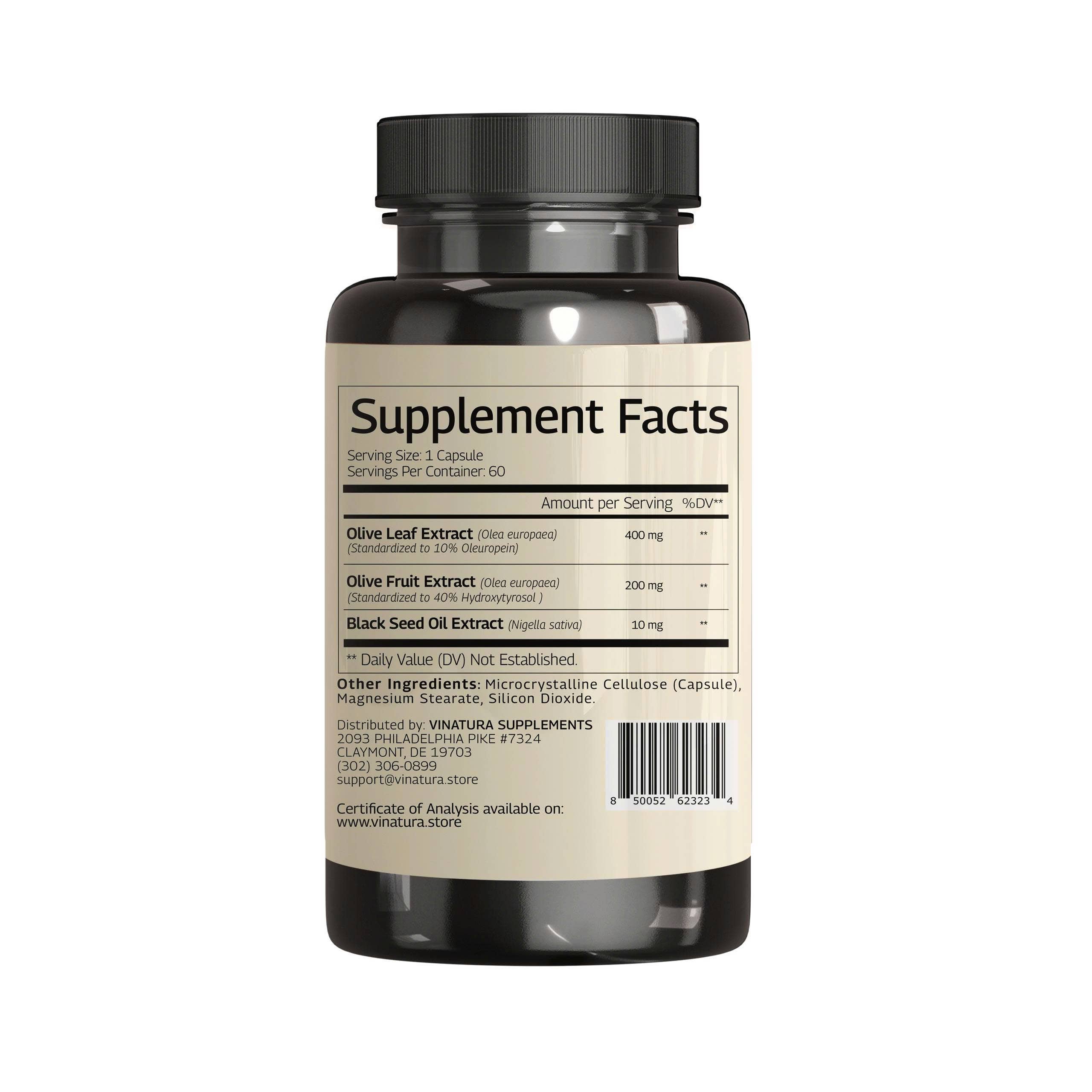 VINATURA SUPPLEMENTS - Wholesale Oral Supplement/Vitamin - Olive Leaf Extract & Fruit Hydroxytyrosol5