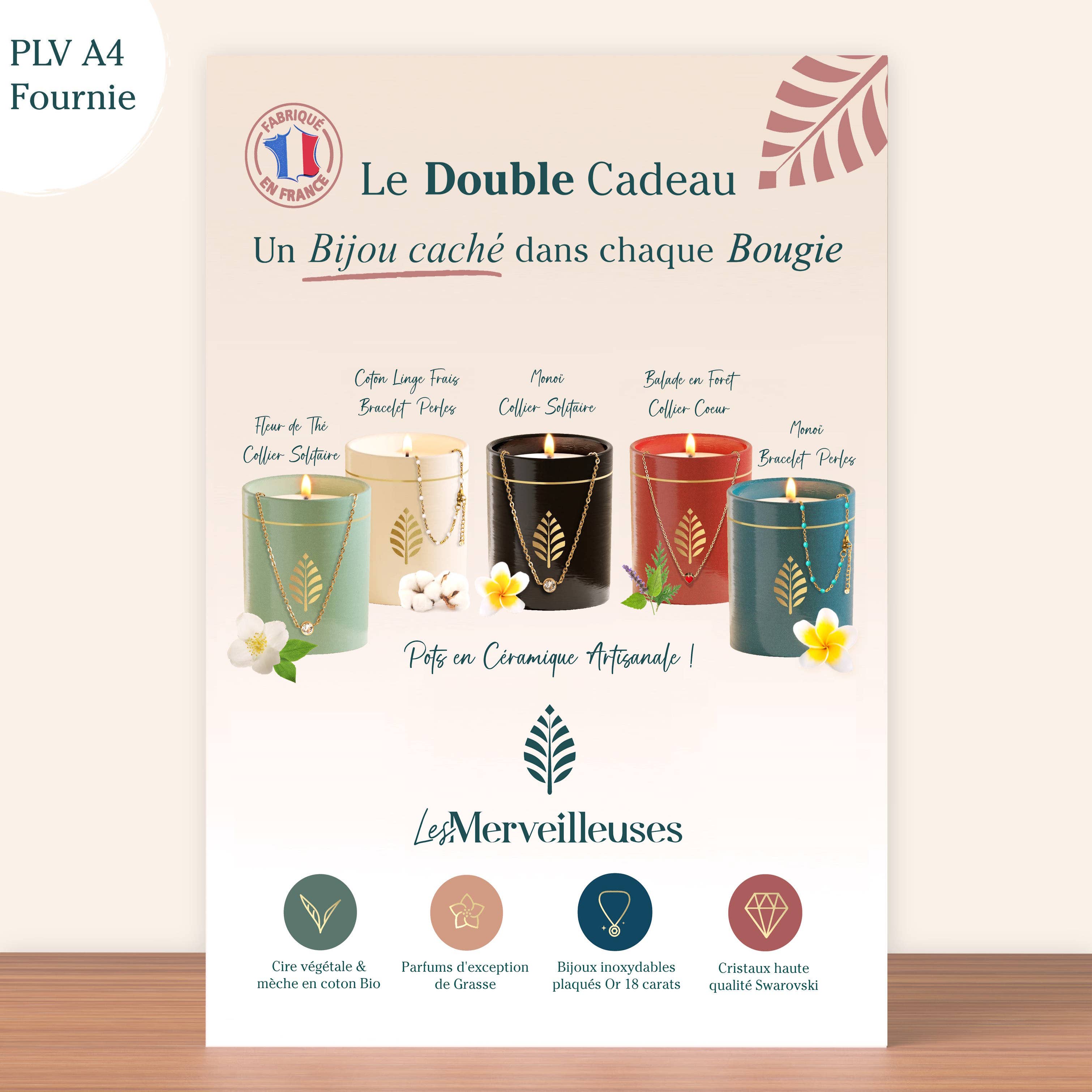 Les Merveilleuses Bougies Bijoux - Wholesale Jar/Filled Candle - White Jewelry Candle, Rapeseed Wax, Cotton Fragrance, Swarovski7
