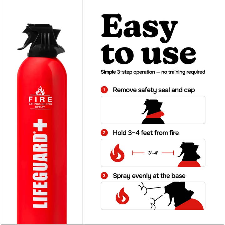 Lifeguard - Wholesale Safety Alarm/Gear - Lifeguard Aerosol Fire Extinguishing Spray 1 pack2