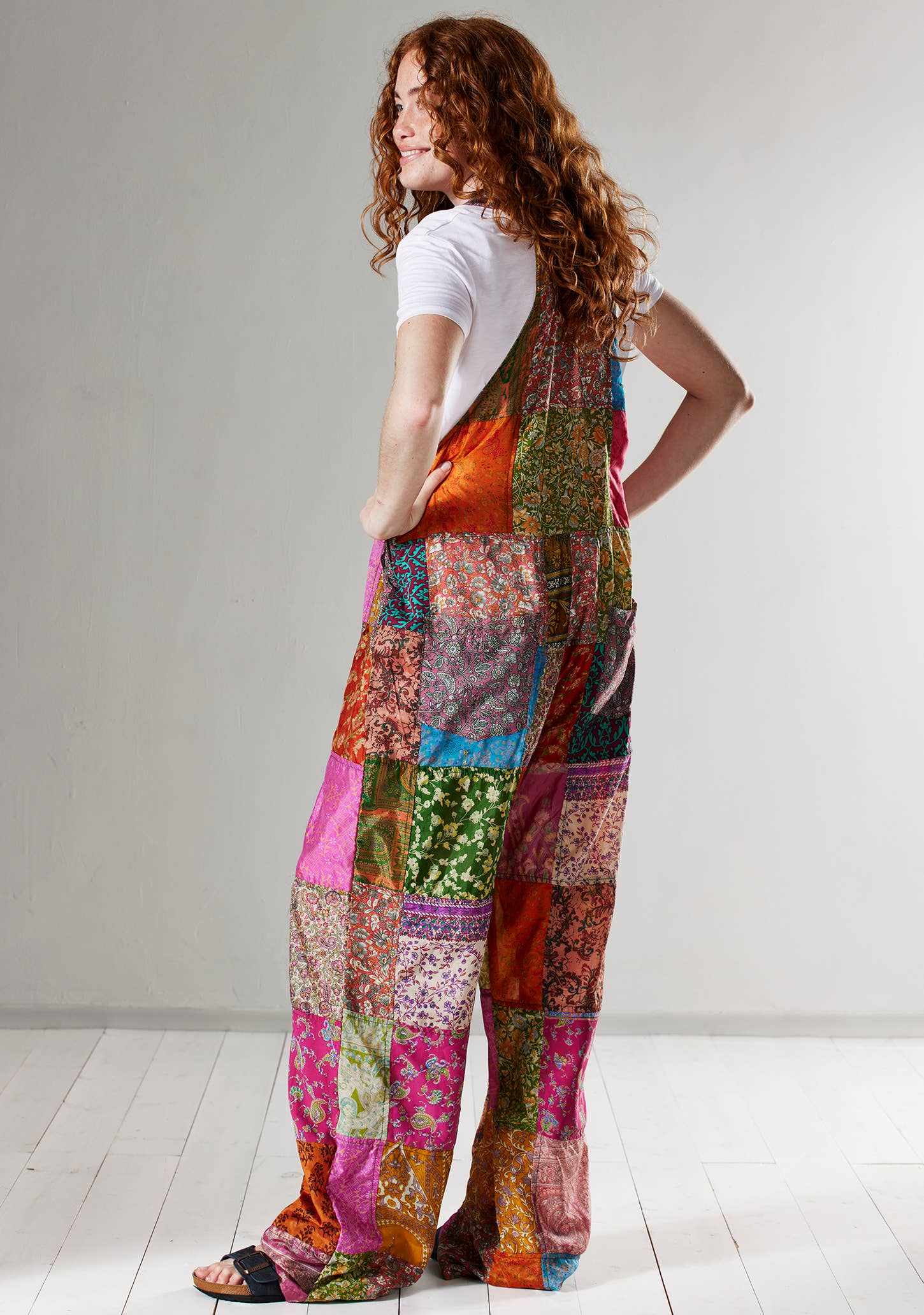 Namaste – wholesale Overalls – Women's – Recycled Sari Patchwork Dungarees5