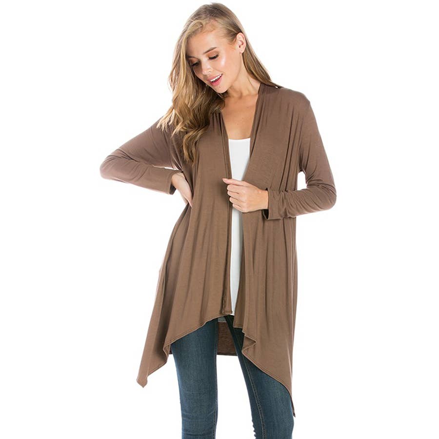 Azules Clothing – Großhandel Strickjacke – Damen – AJK-3006RS Langärmeliger Cardigan mit offenem Vorderteil und Wasserfallausschnitt38