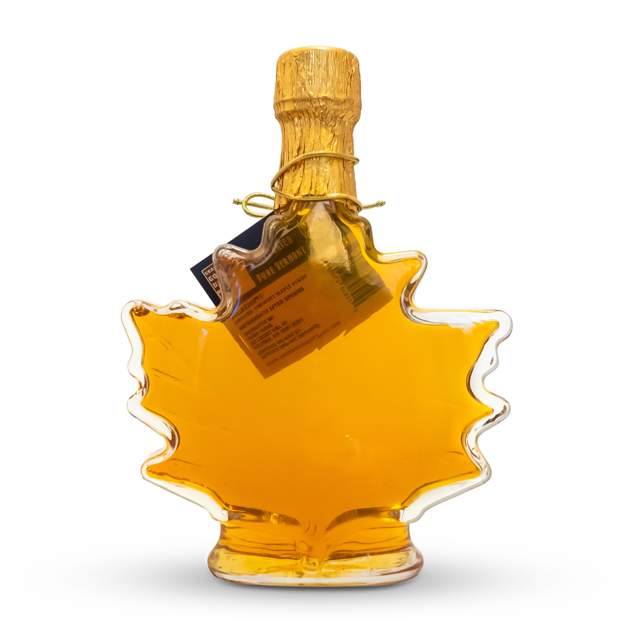Vermont Maple Syrup - Wholesale Maple Syrup - Golden Organic Vermont Maple Syrup - Glass Leaf1