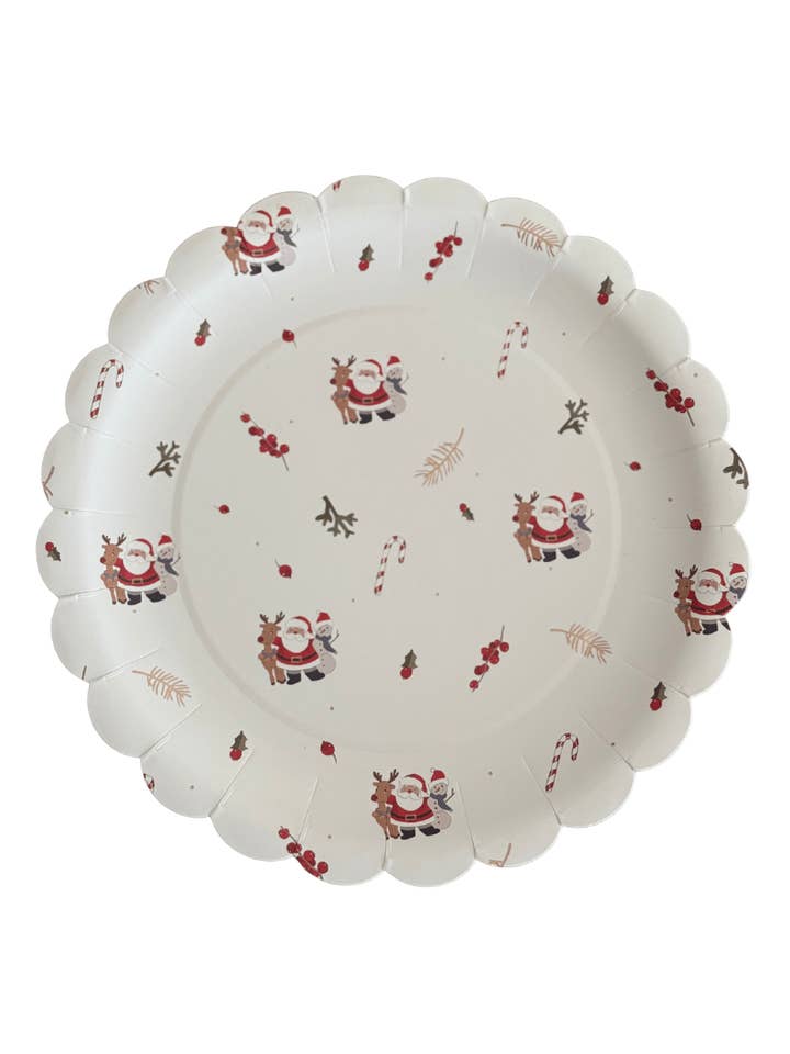 Piatti da Dessert Scintillanti di Babbo Natale (12 pezzi) per la vendita all'ingrosso da parte di Josi James
