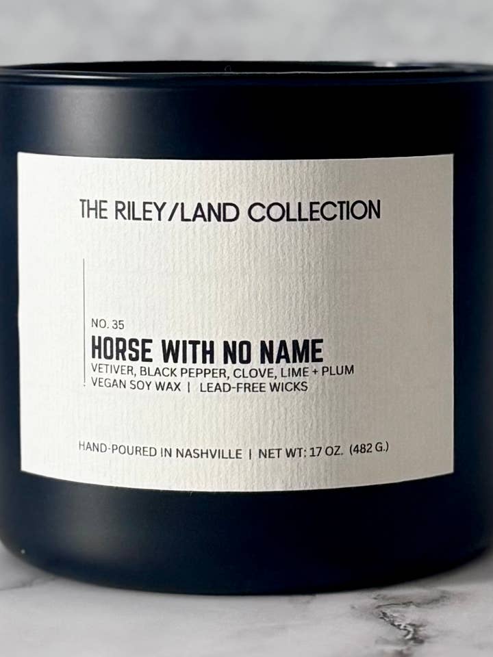 VELA DE SOJA CABALLO SIN NOMBRE | VETIVER, LIMA + CIRUELA | 17 OZ para venta al por mayor de THE RILEY/LAND COLLECTION