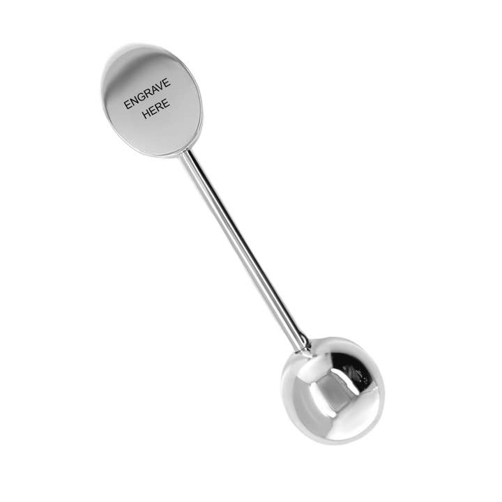 German Silver Baby Rattle With Oval Disc for wholesale by Atlanta Jewelers Supply