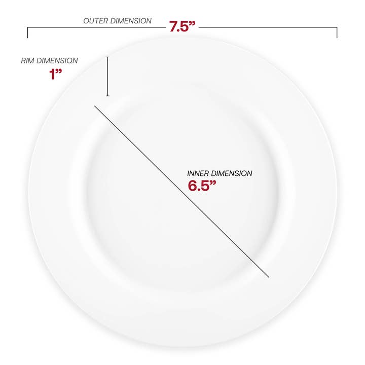 Smarty had a Party - Wholesale Salad Plate - 7.5" Matte Milk White Round Plastic Salad Plates - 10 pcs2