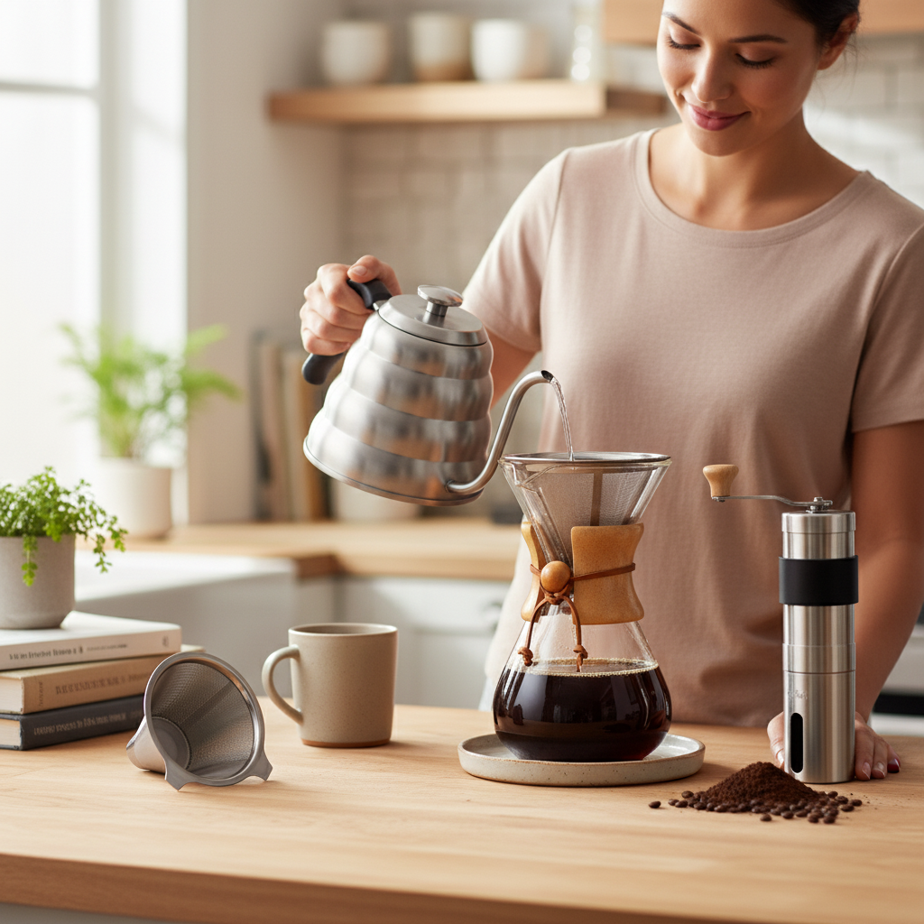 Kadra Kitchenware - Wholesale Pour Over & Dripper - MITBAK 40oz Kettle, Coffee Grinder & 20oz Dripper Set1