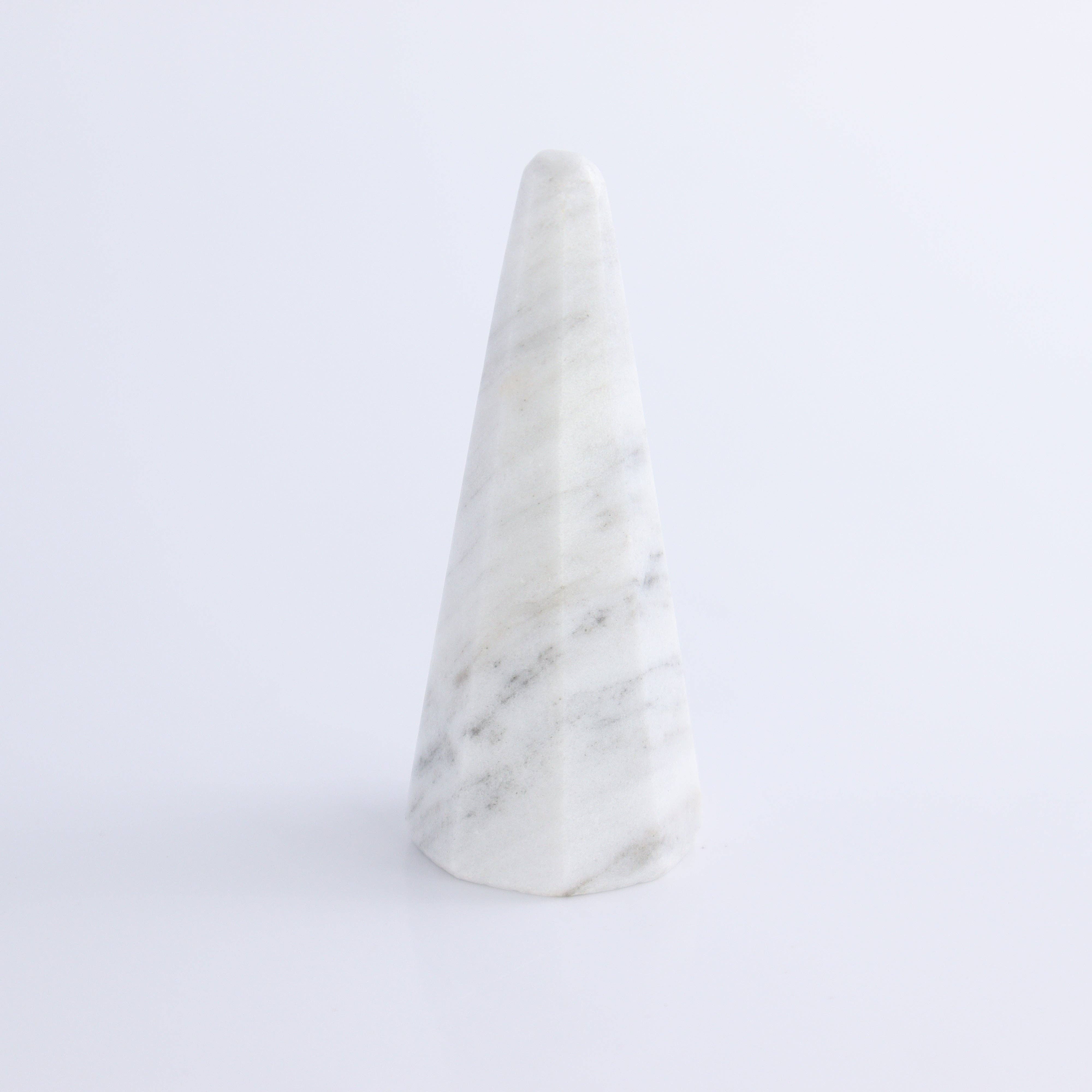 Mi Esperanza Minerals - Wholesale Jewelry Stand & Display - One White Marble Ring Holder1