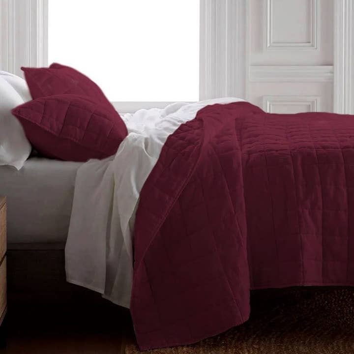 The Tangerine Store – Großhandel Bettwäsche-Set – Kastenstich - Leinen-Baumwoll-Steppsets45