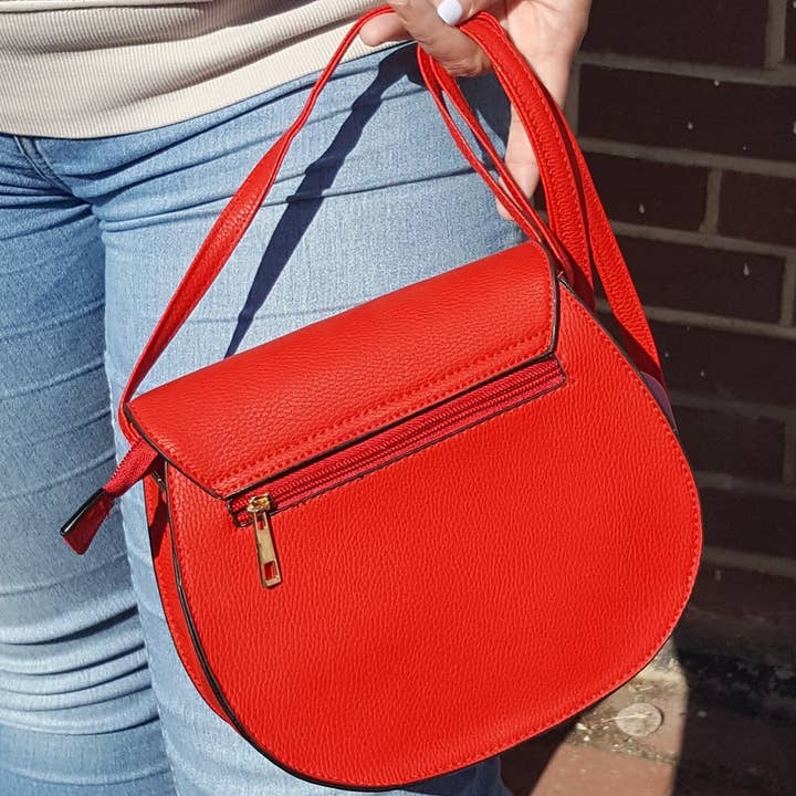 Bags, red handbag with zipper for wholesale by perleperle
