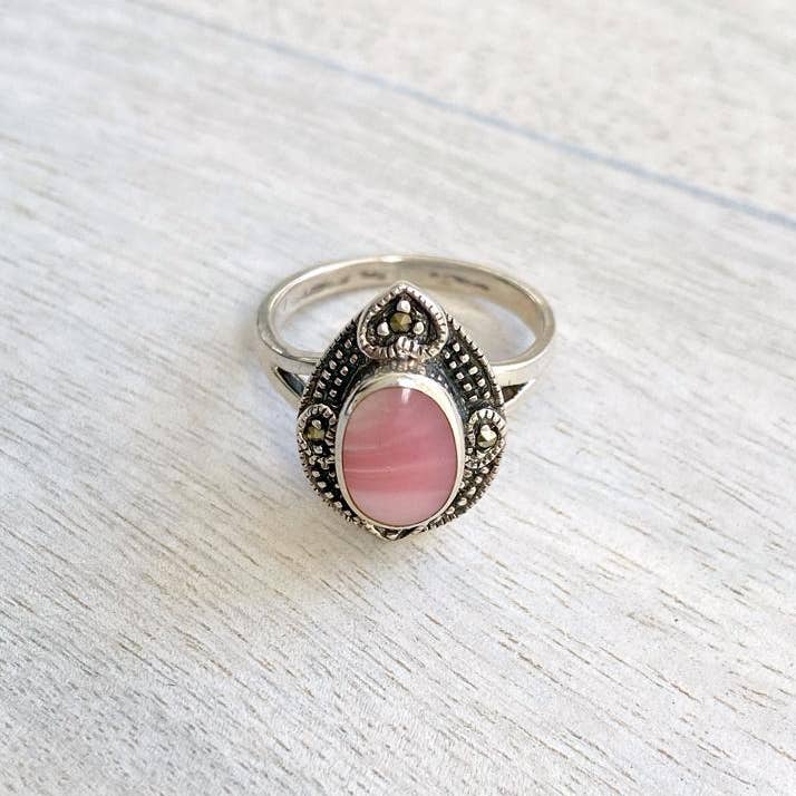 Jewel Cult - Venta al por mayor Anillos grandes/de cóctel - Anillo de plata de ley con madreperla rosa Wild Dreamer
