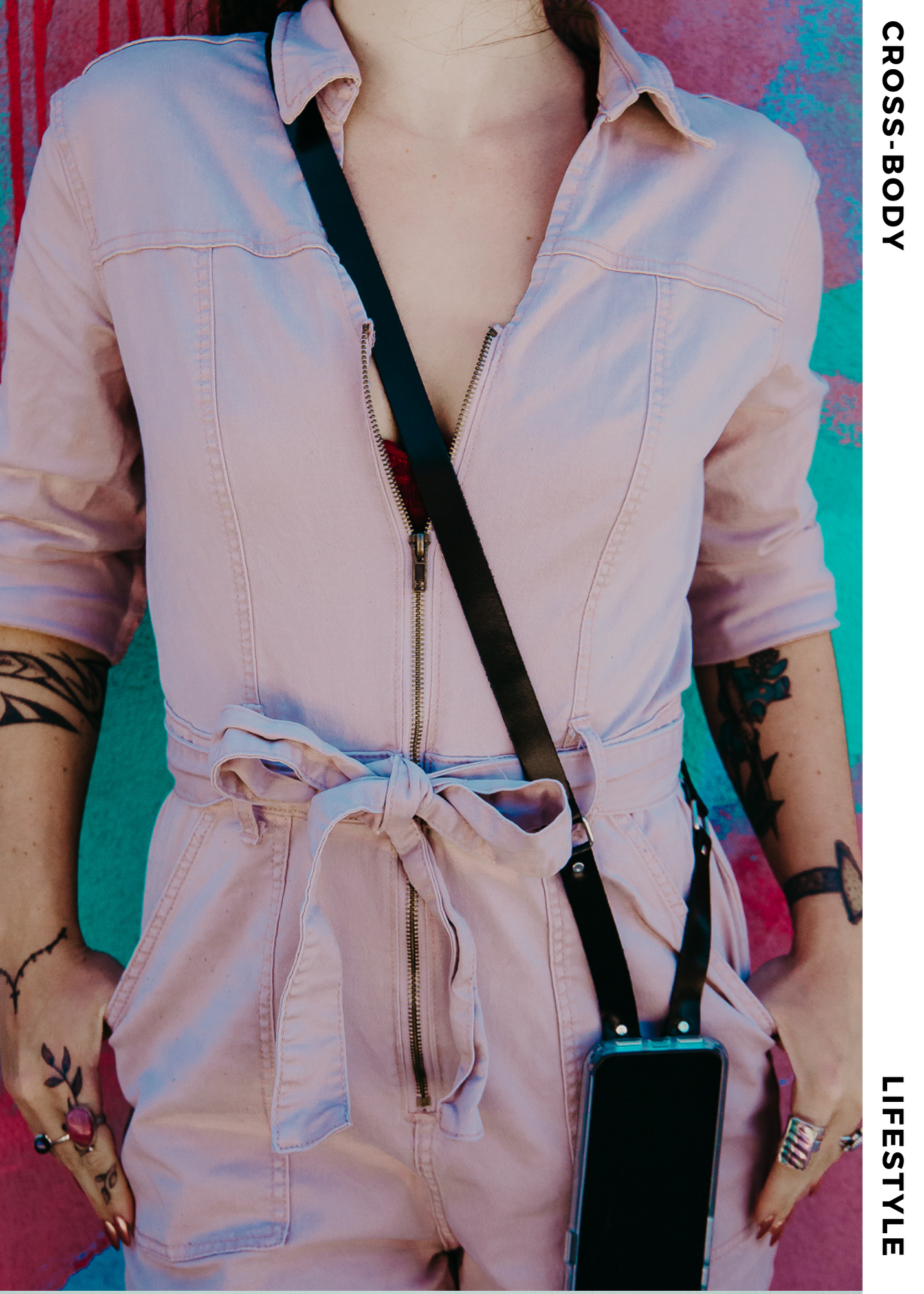 Clutch Creations - Wholesale Phonecase Strap - Black Leather Detachable Cross-Body Phone Strap2