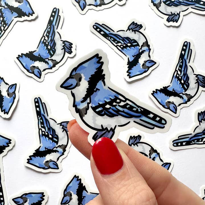 Blue Jay Mini Sticker for wholesale by Shop Emily M