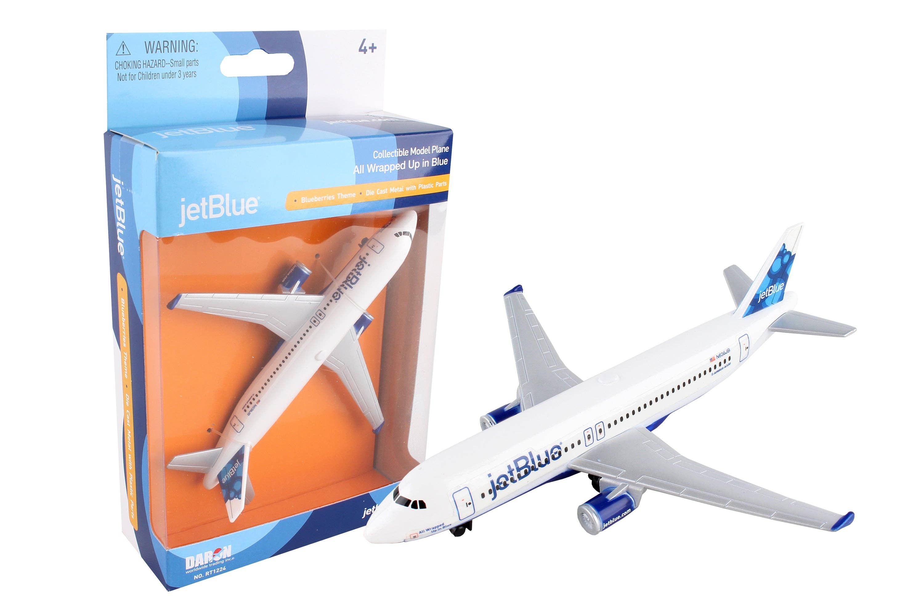 Daron Worldwide Trading - Wholesale Toy Plane - Kids - RT1224 JETBLUE Airways Single Plane by Daron Toys