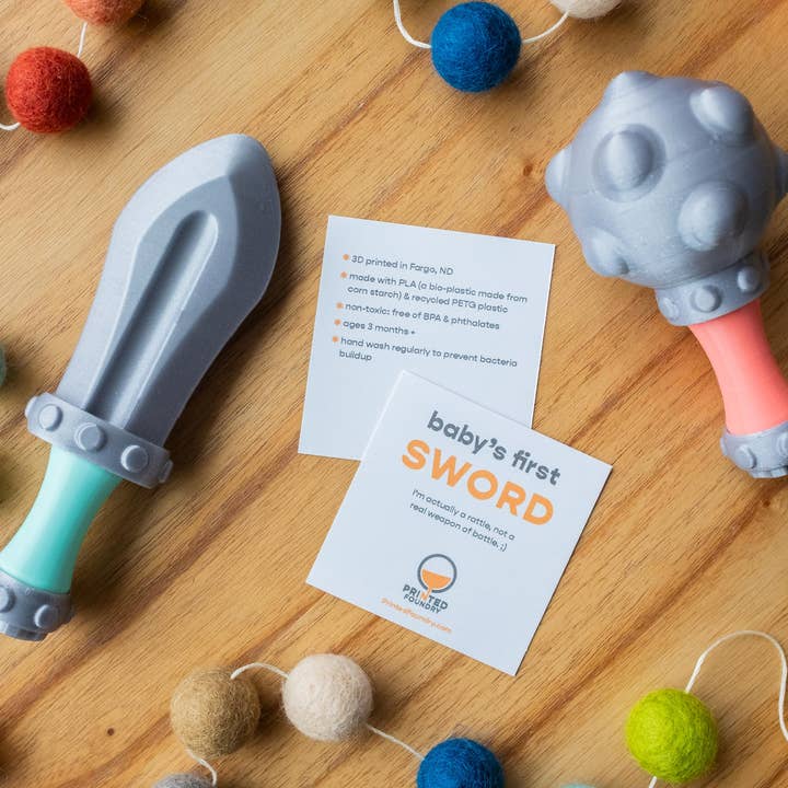 Printed Foundry - Wholesale Handheld Rattle - Baby - Baby's First Mace - Fun Rattle Sensory Toy for Babies4