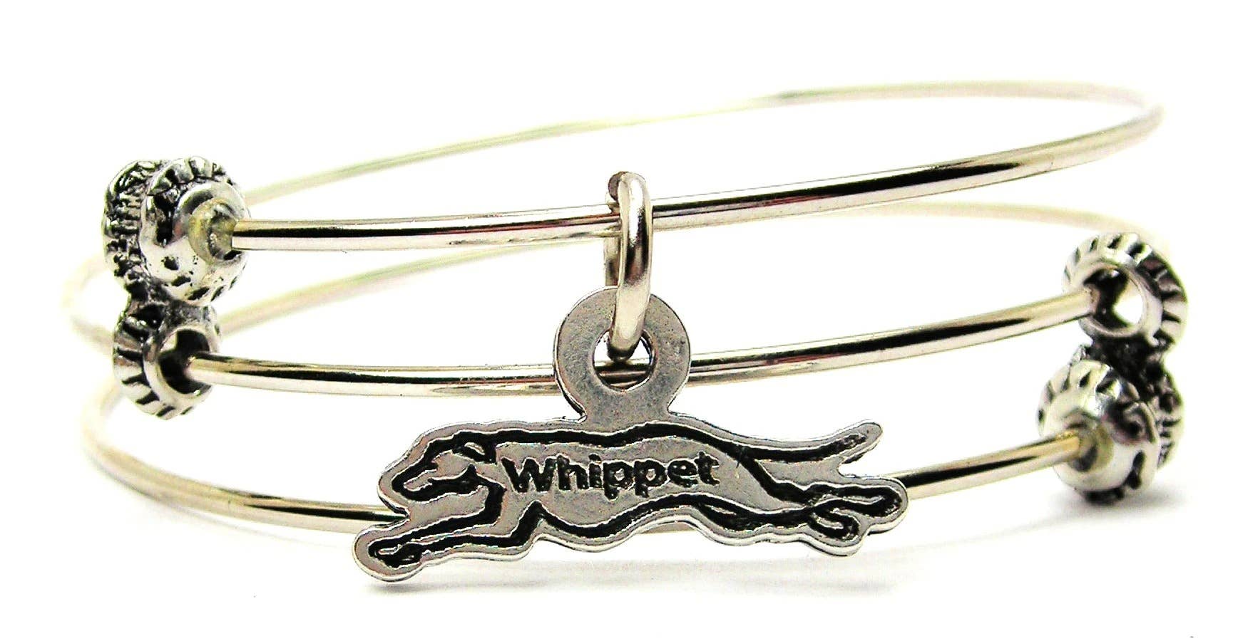 Chubby Chico Charms - Wholesale Bangle Bracelet - Whippet Triple Style Bangle Bracelet0