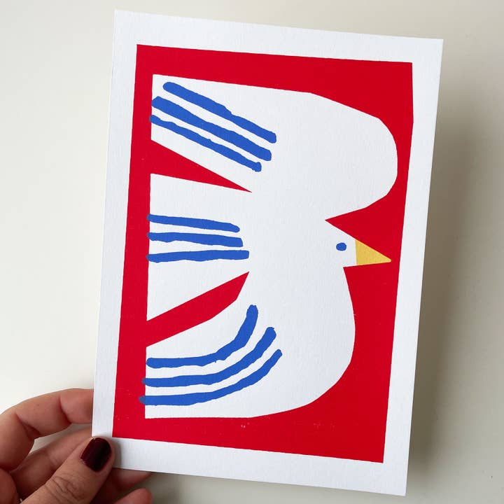 Sérigraphie « White Bird » pour la vente par Lizzie Lomax Illustration
