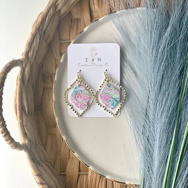 E & M Creative Design Co. - Wholesale Dangle Earrings - Vibrant Lilly Inspired Earrings0