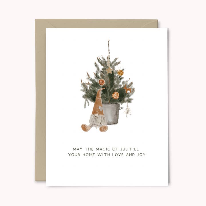 Magic of Jul Holiday Card for wholesale by Paper Swan & Co.