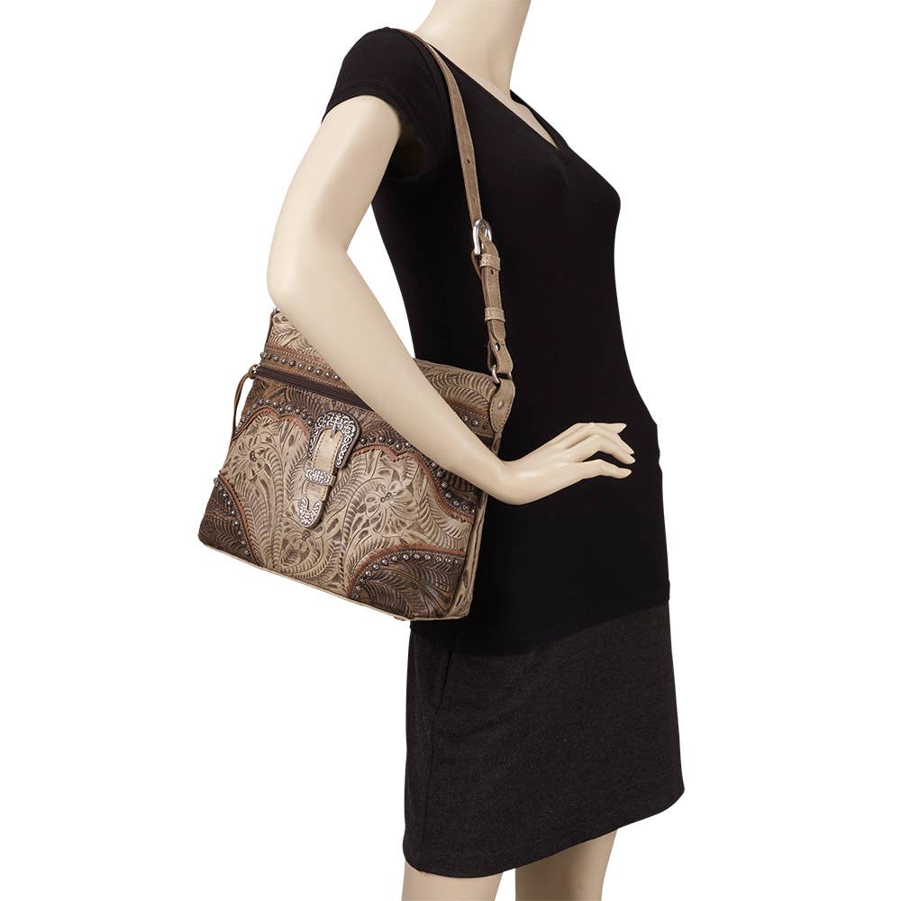 American West – Engroshandel Skuldertaske – til kvinder – Saddle Ridge Zip Top Skuldertaske15