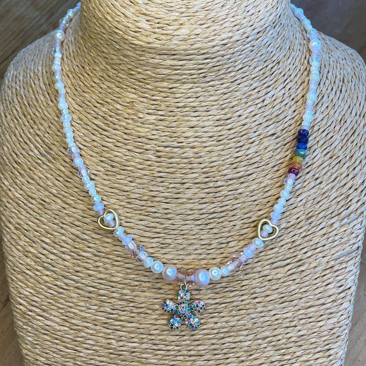 Daisy, Pearl and Precious Rainbow Necklace for wholesale by Clarke Palmer