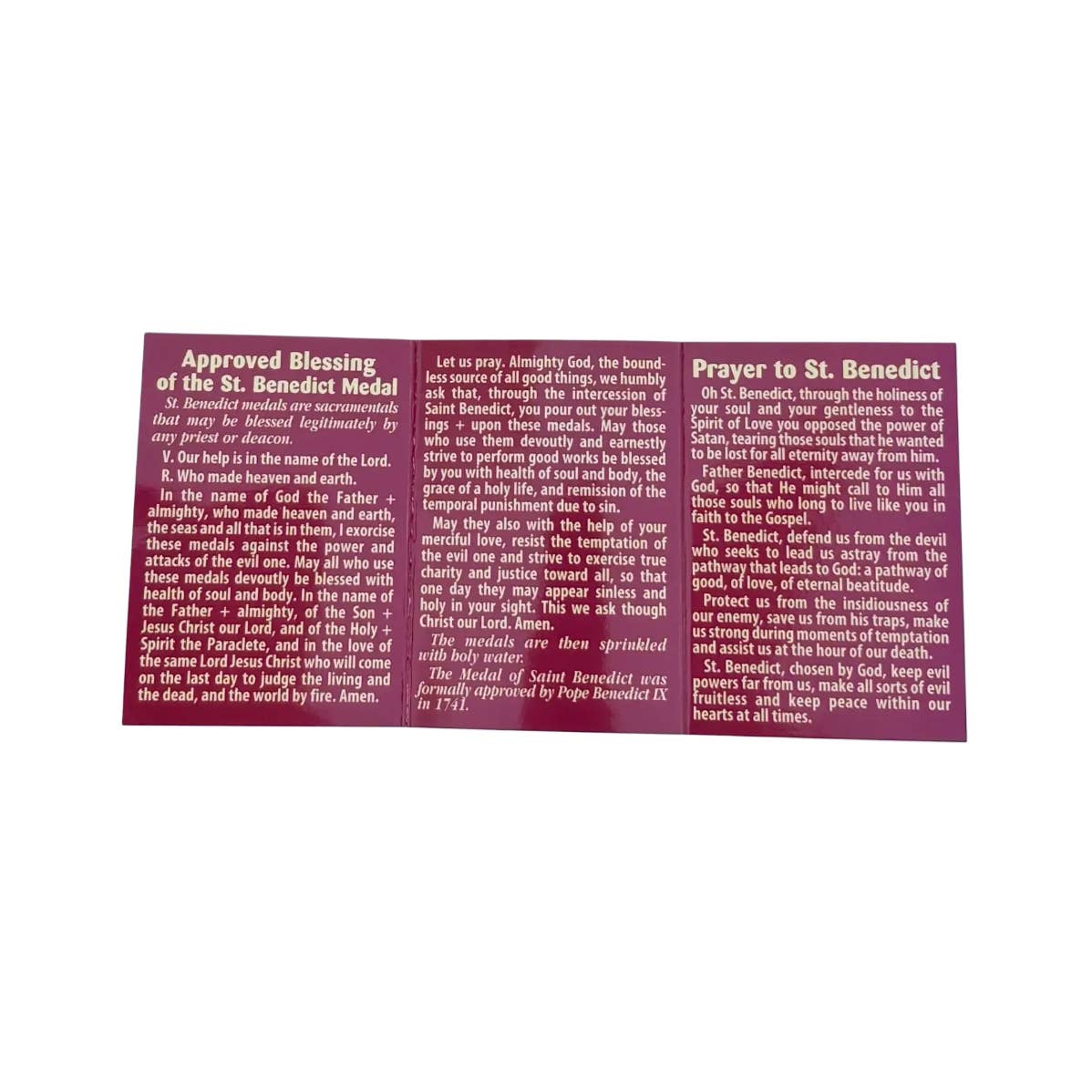 Oremus Mercy - Wholesale Religious Card - Prayer Card - St. Benedict Cross Medal  (25/pk)1