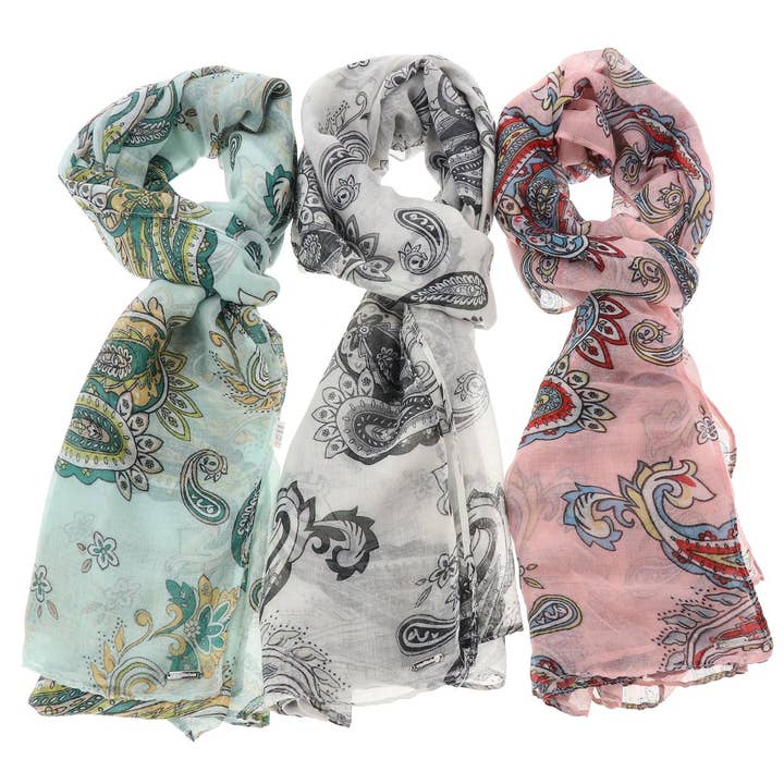 Joe Davies - Wholesale Scarf - Women's - Paisley Print Scarf