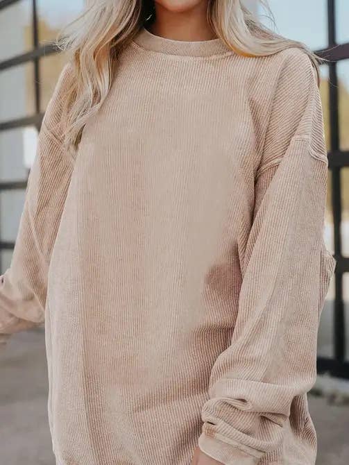 Lovesoft - Vendita all'ingrosso Felpa - Donna - Felpa oversize arancione a maniche lunghe con cordoncino