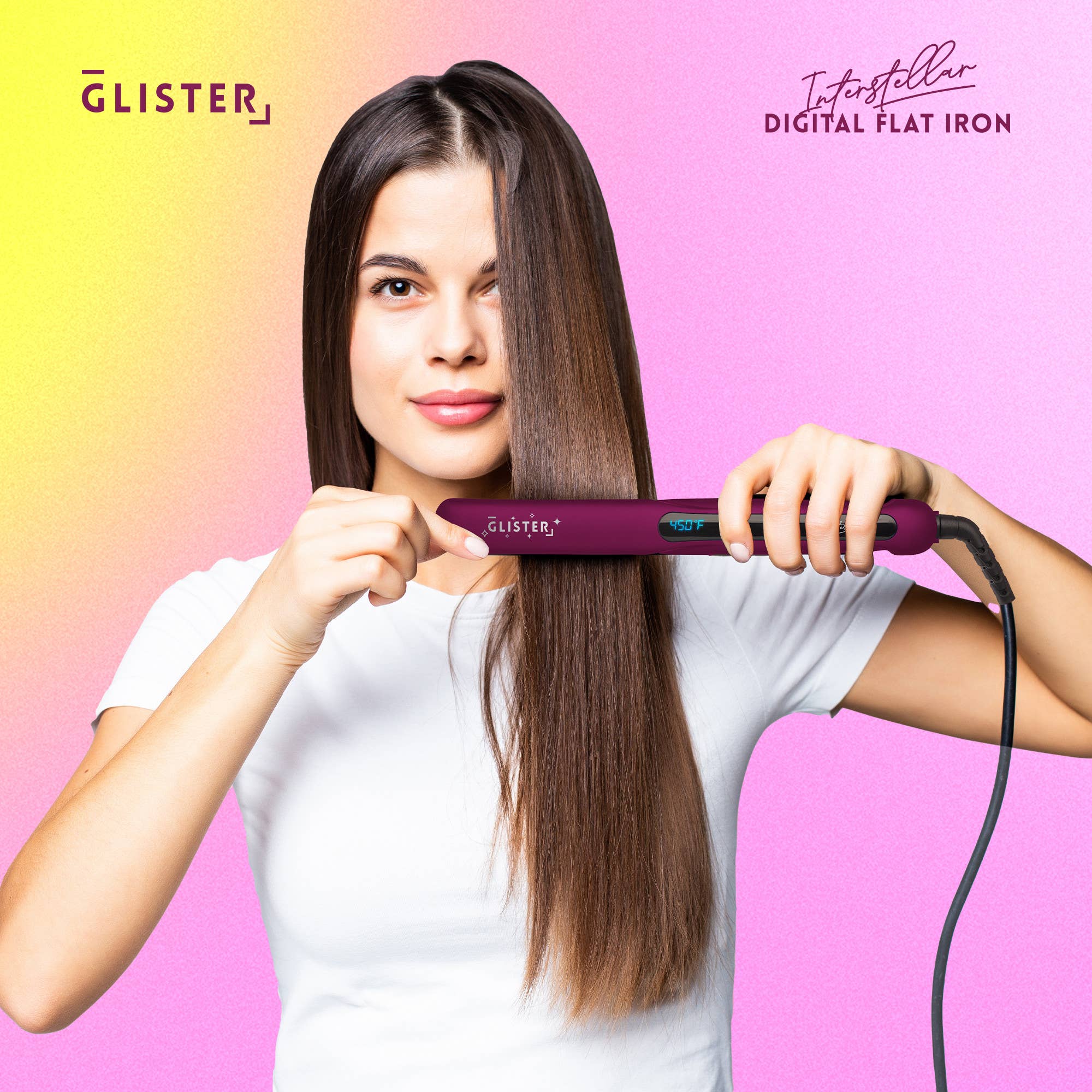 Glister - Wholesale Straightener/Flat Iron - Glister 1.25" Digital Tourmaline Flat Iron Purple w/ Display24